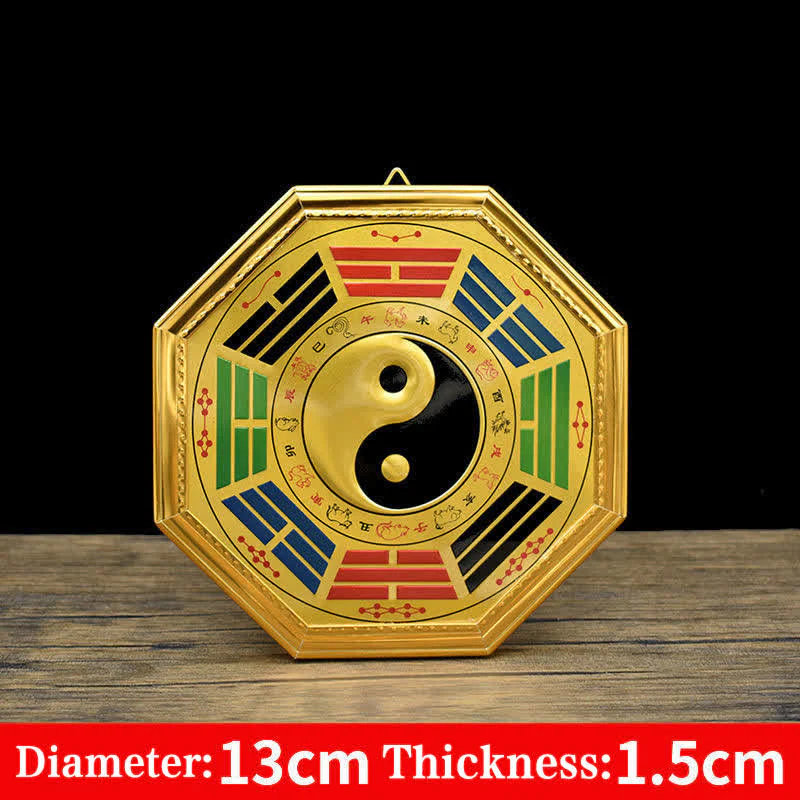 Mocoer Feng Shui Bagua Map Five Emperor Coins Gourd Balance Energy Map - Mocoer