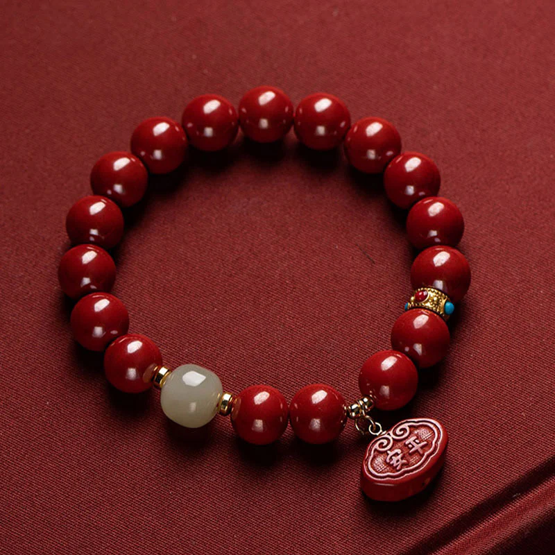 Mocoer Cinnabar Jade Healing Protection Charm Bracelet - Mocoer
