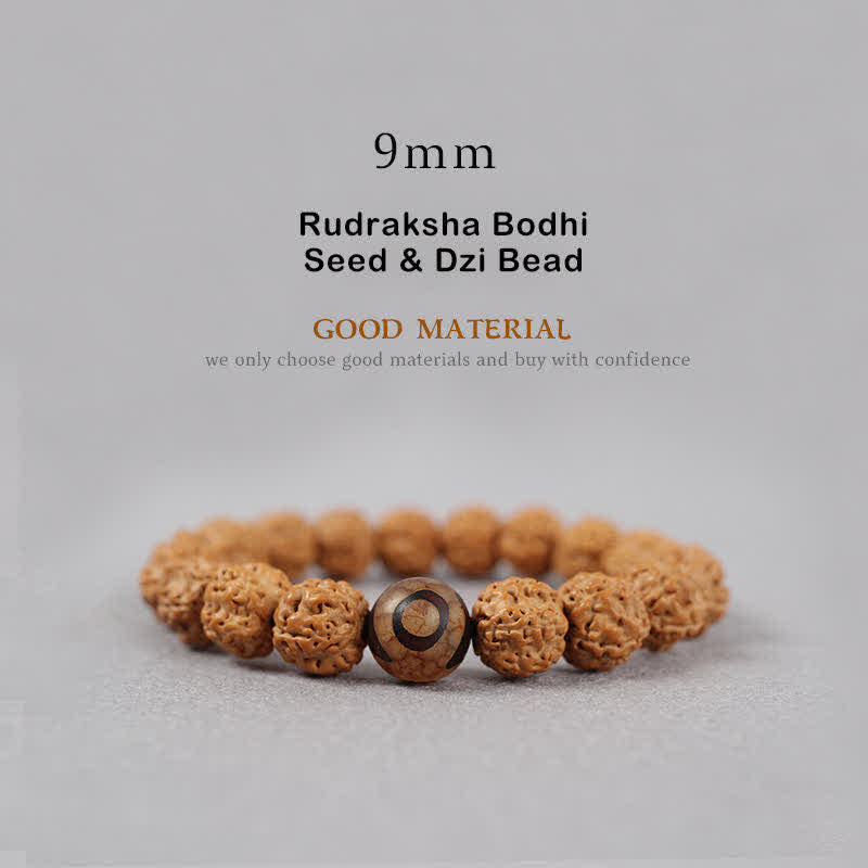 Mocoer Tibet Rudraksha Bodhi Seed Dzi Bead Amber Turquoise Wealth Bracelet - Mocoer