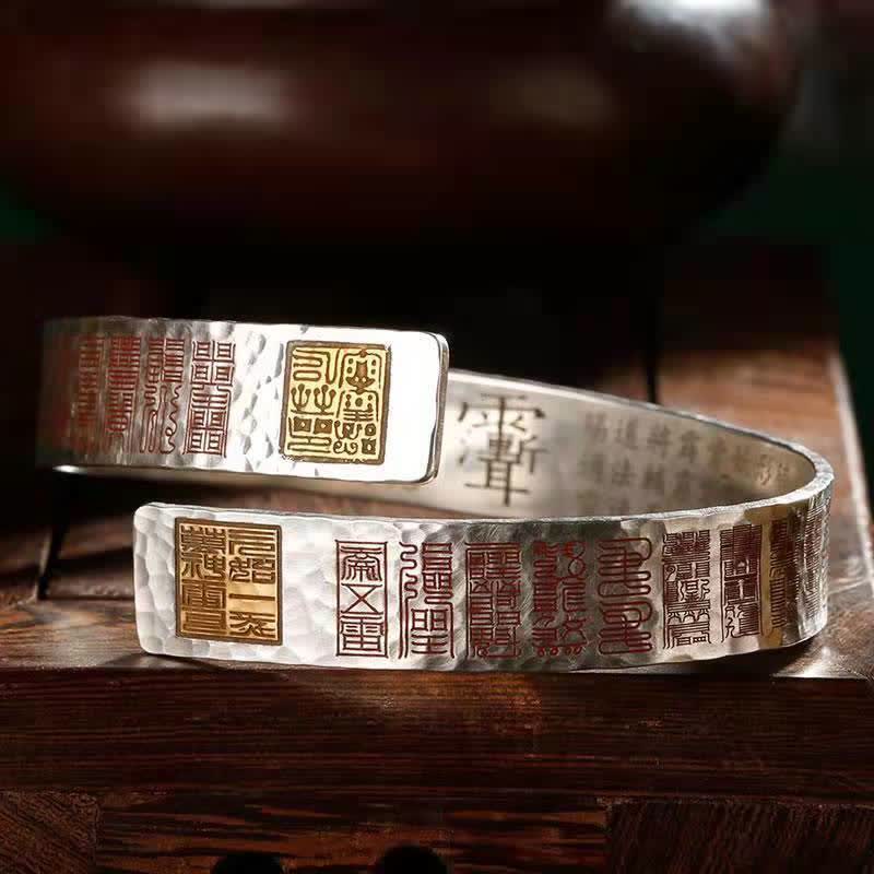 Mocoer Letters Copper Balance Healing Cuff Bracelet Bangle - Mocoer