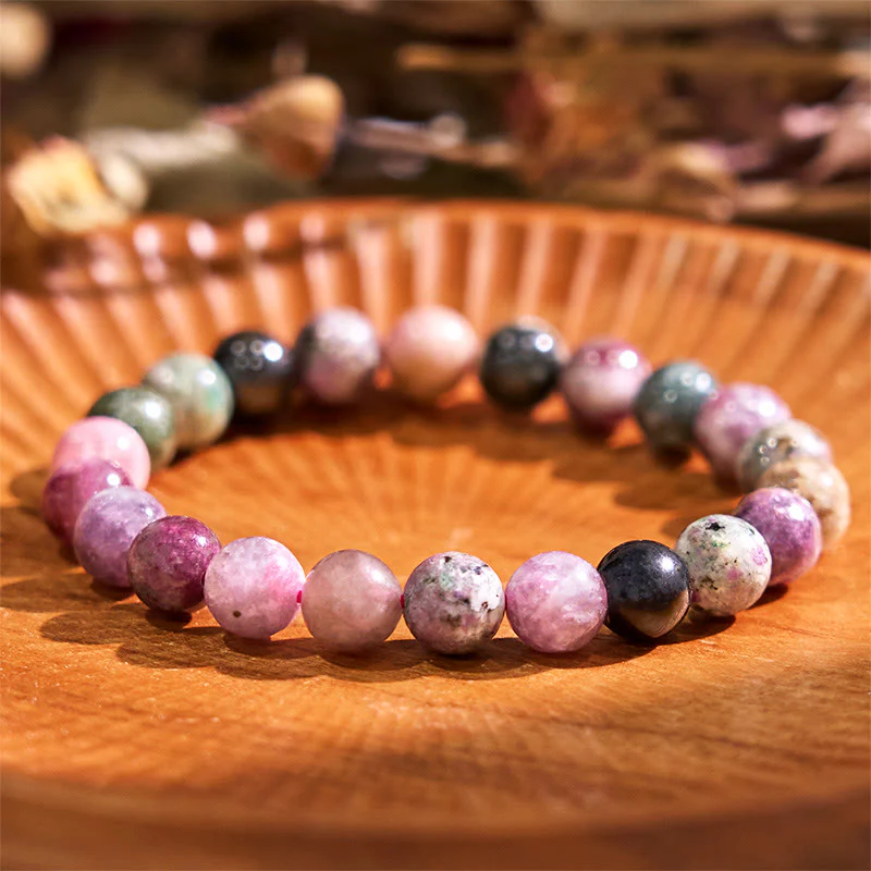 Mocoer Buddha Stone Rainbow Tourmaline Positive Bracelet - Mocoer