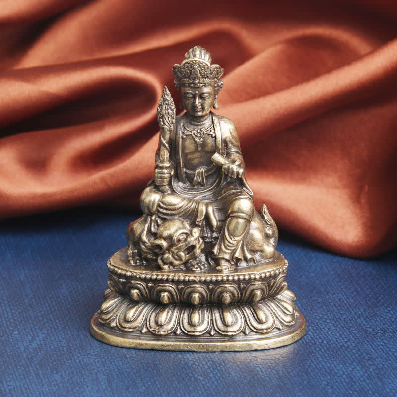 Mocoer Manjusri Bodhisattva Serenity Copper Statue Decoration - Mocoer