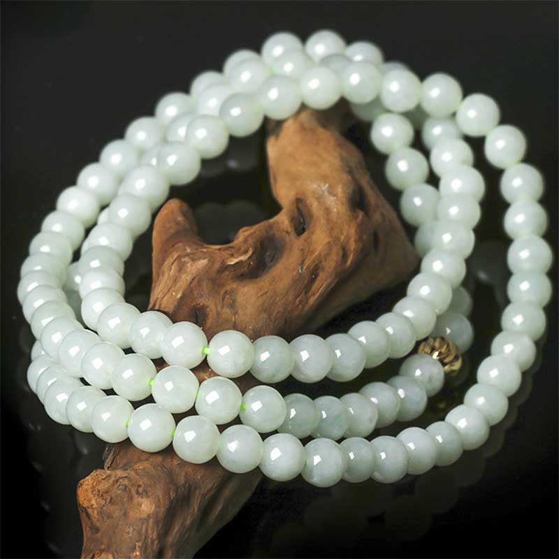 Mocoer 108 Beads Jade Luck Bracelet Mala - Mocoer