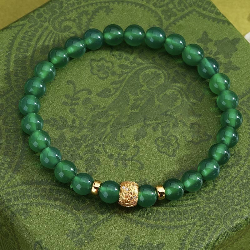 Mocoer Green Agate Beads Support Bracelet - Mocoer
