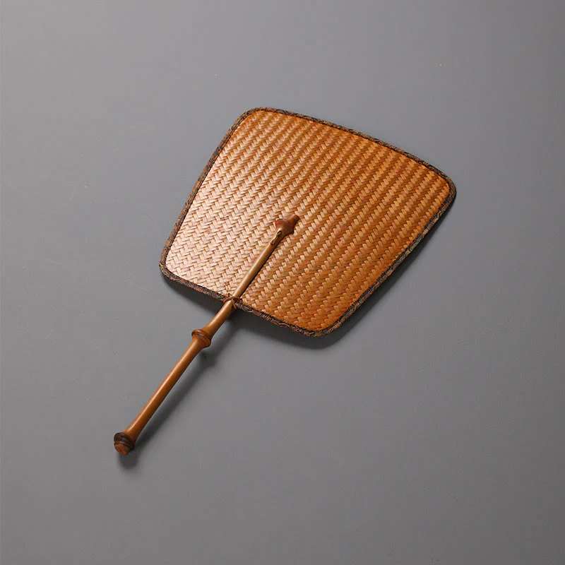Mocoer Chinese Style Handmade Bamboo Long Handle Fan - Mocoer