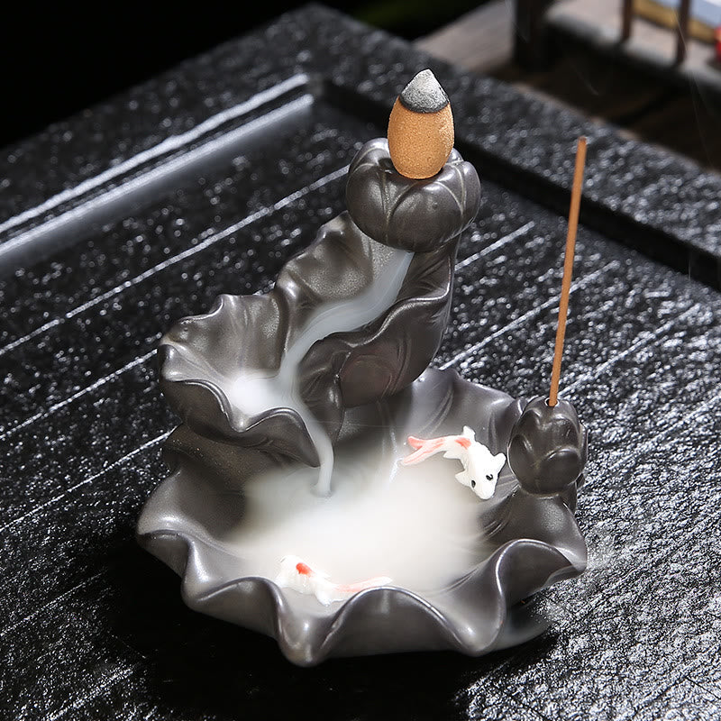 Mocoer Koi Fish Lucky Incense Burner Decoration - Mocoer