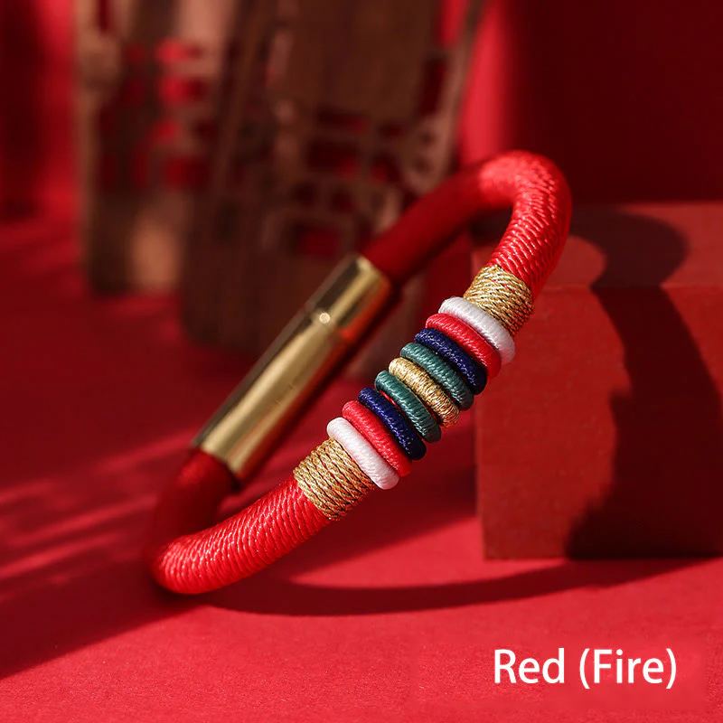 Mocoer Tibetan Handmade Colorful King Kong Knot Five Elements Luck Braid String Bracelet - Mocoer