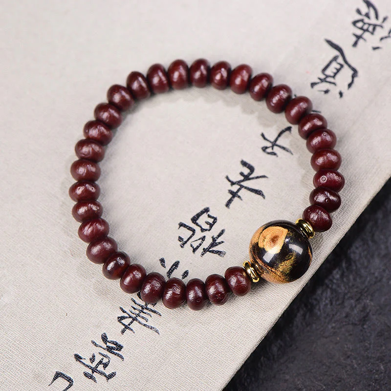 Mocoer Natural Tibetan Purple Bodhi Seed Bead Harmony Bracelet - Mocoer