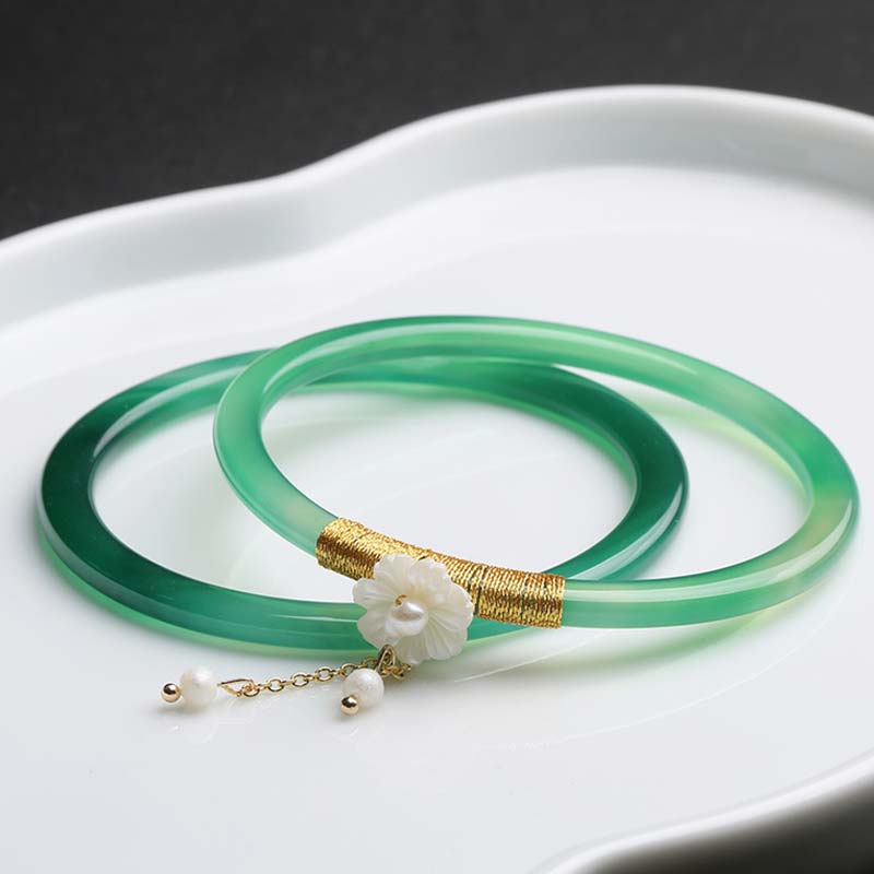 Mocoer Natural Cyan White Jade Success Bracelet - Mocoer