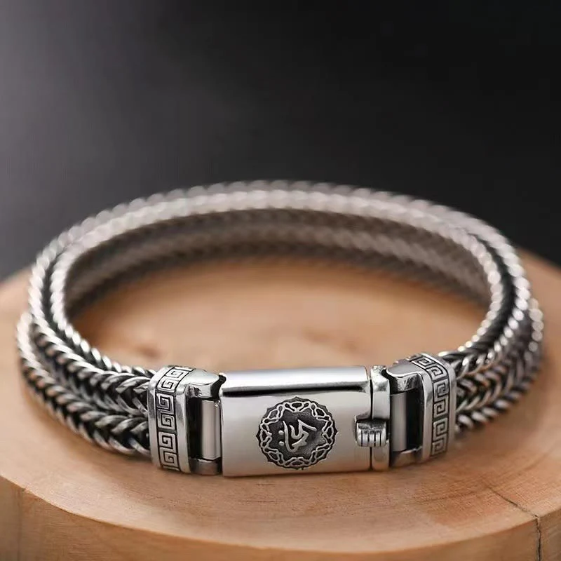 Mocoer Om Mani Padme Hum Purity Peace Braid Style Bracelet - Mocoer