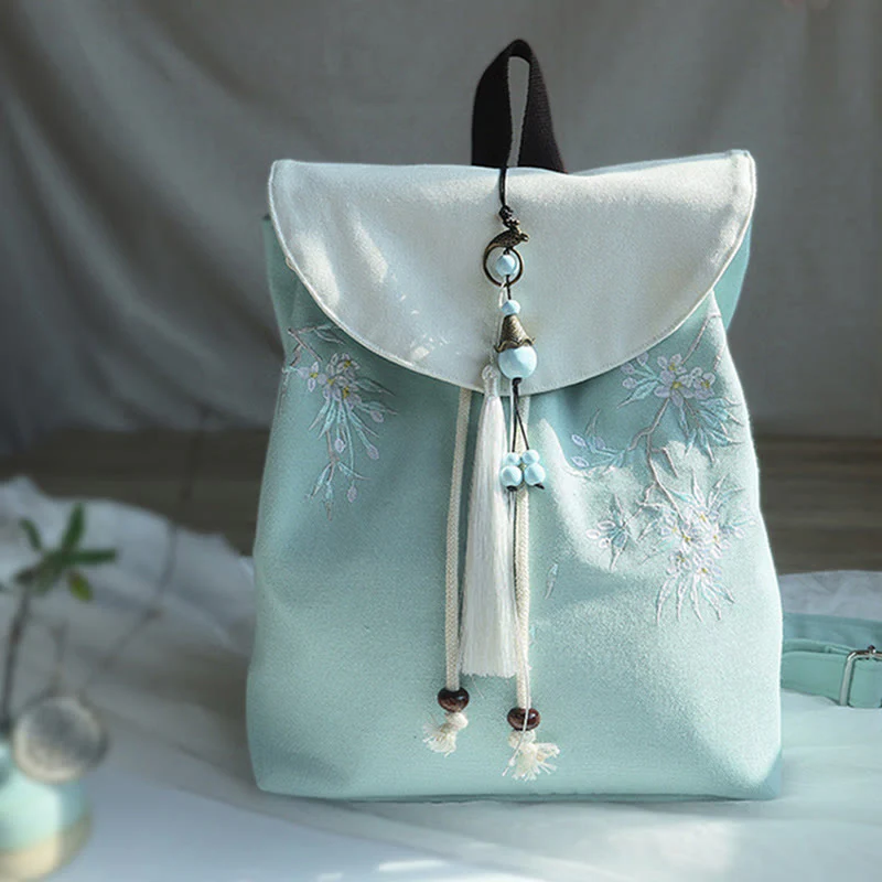 Mocoer Handmade Embroidered Large Capacity Canvas Backpack - Mocoer