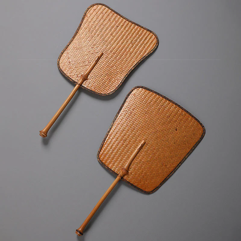 Mocoer Chinese Style Handmade Bamboo Long Handle Fan - Mocoer