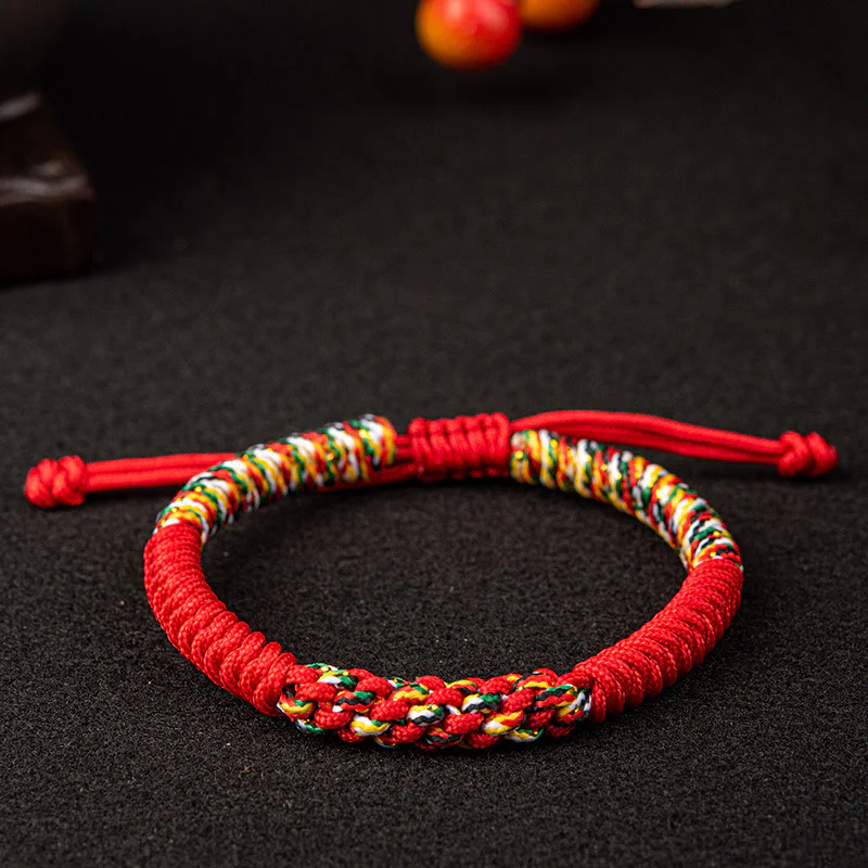 Mocoer Tibetan Handmade Colorful King Kong Knot Luck Braid String Bracelet - Mocoer