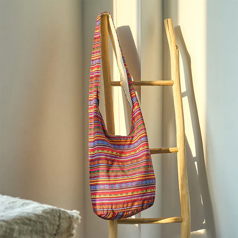 Mocoer Cotton Stripes Pattern Crossbody Bag Shoulder Bag - Mocoer