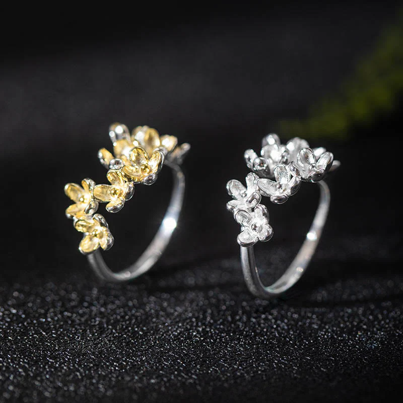 Mocoer 925 Sterling Silver Osmanthus Fragrans Ring - Mocoer