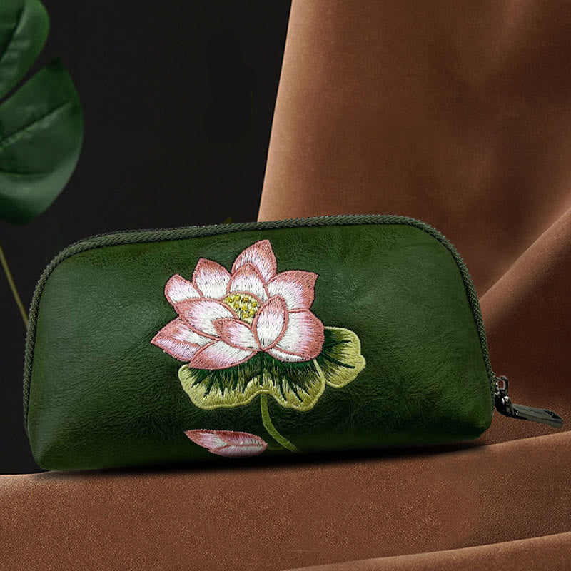 Mocoer Lotus Su Embroidery Journey Shopping Purse Handbag - Mocoer