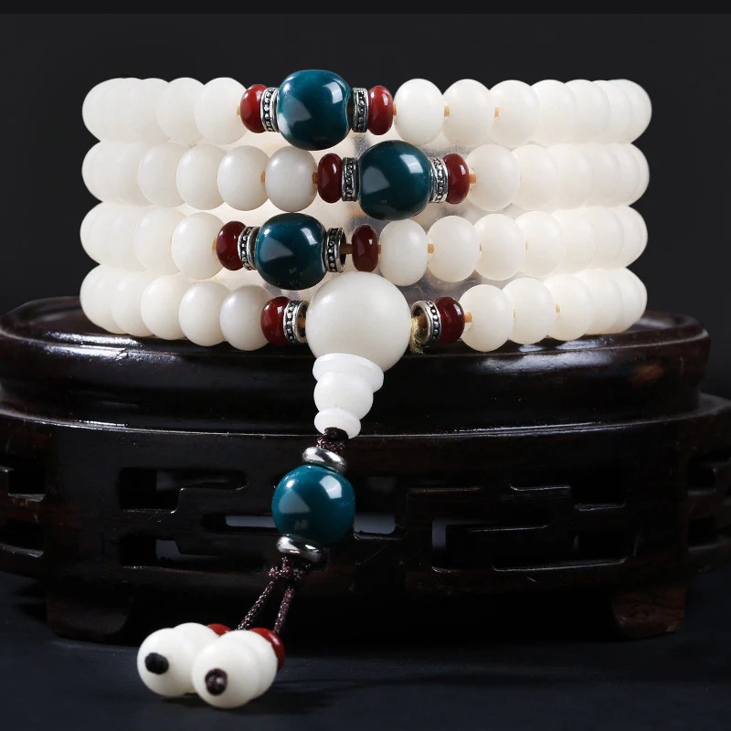 Mocoer Bodhi Seed Bead Lotus Blessing Charm Bracelet - Mocoer