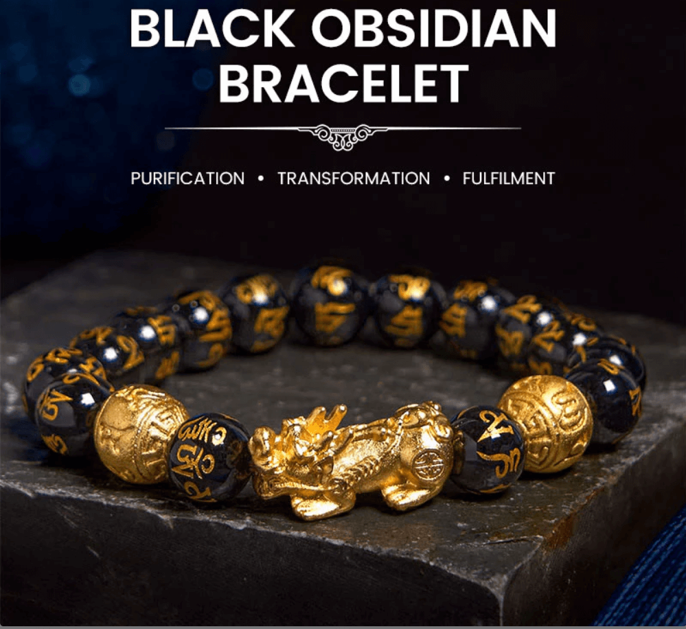 Mocoer FengShui PiXiu Obsidian Wealth Bracelet - Mocoer