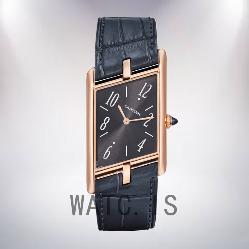 Cartier Tank Asymetrique WGTA0043 Men's 26mm Quartz Rose Gold-tone