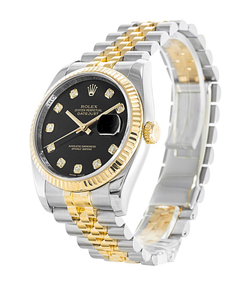 Replica Rolex Datejust 36mm Black Jubilee Dial 116233