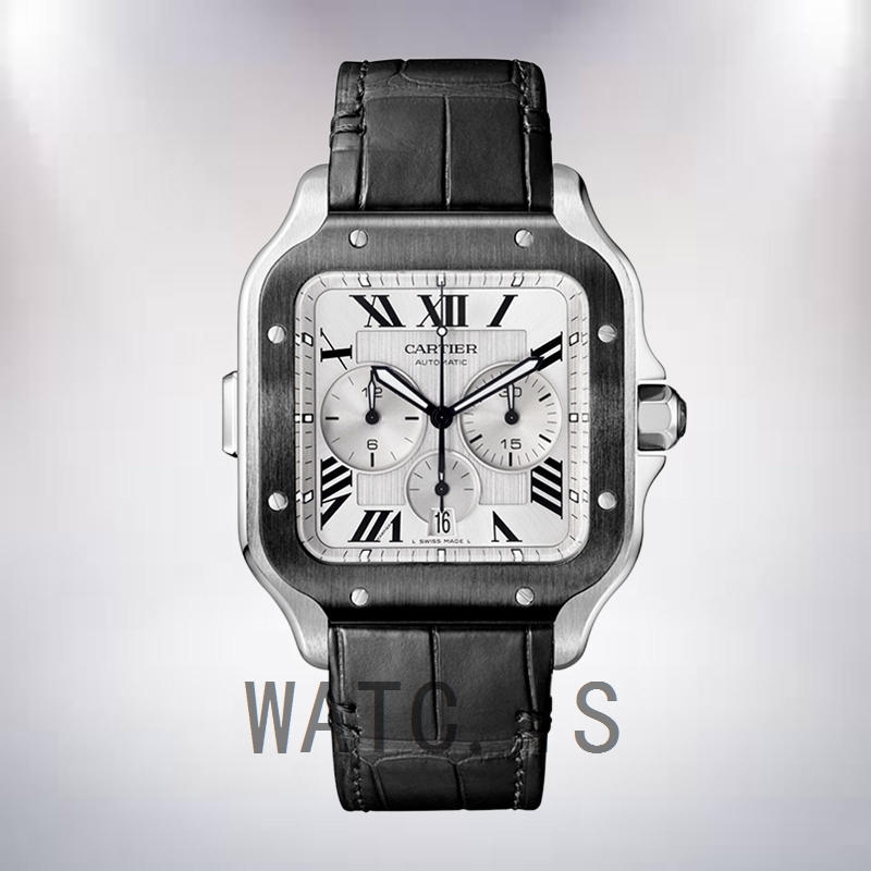 Cartier Santos WSSA0017 43mm Men's Leather Strap Automatic