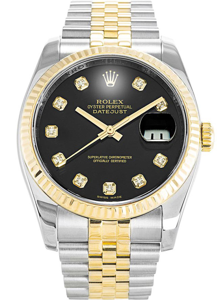 Replica Rolex Datejust 36mm Black Jubilee Dial 116233