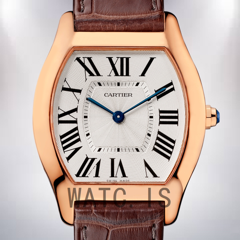 Cartier Tortue 30mm Ladies W1556362 Rose Gold-tone Leather Strap