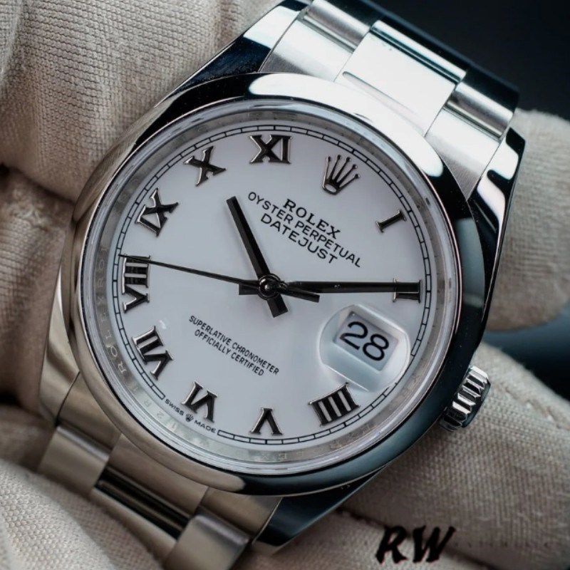 Rolex Datejust 126200 White Roman Dial Stainless Steel 36MM Unisex Replica Watch