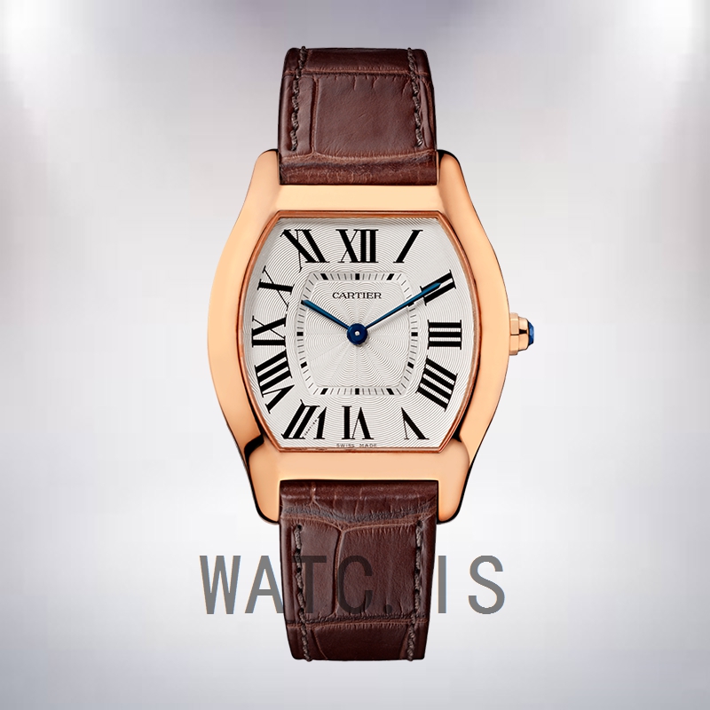 Cartier Tortue 30mm Ladies W1556362 Rose Gold-tone Leather Strap