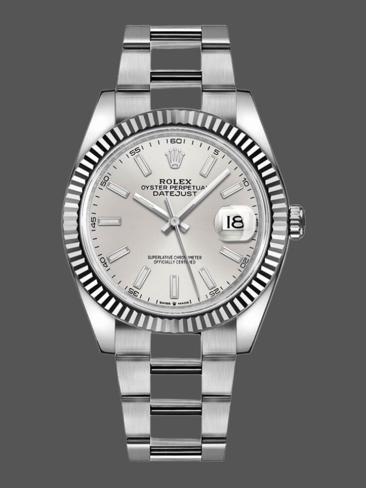 Rolex Datejust 126334 Fluted Bezel Silver Dial 41MM Mens Replica Watch