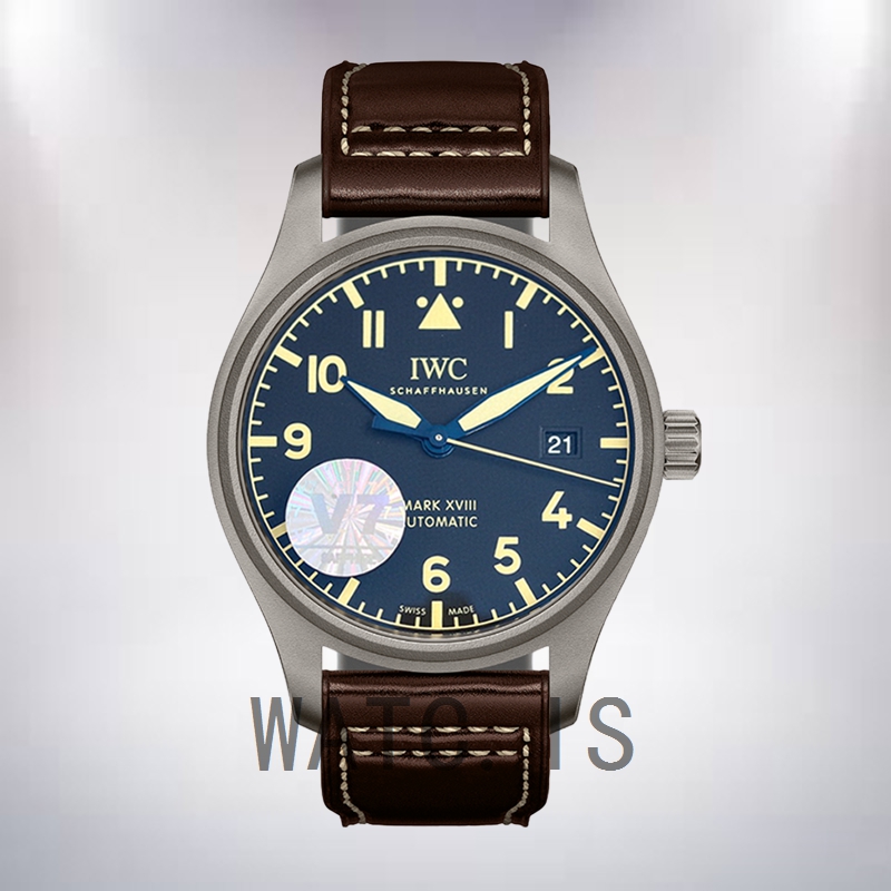 IWC Pilot 40mm Men's IW327006 Blue Dial Leather Strap