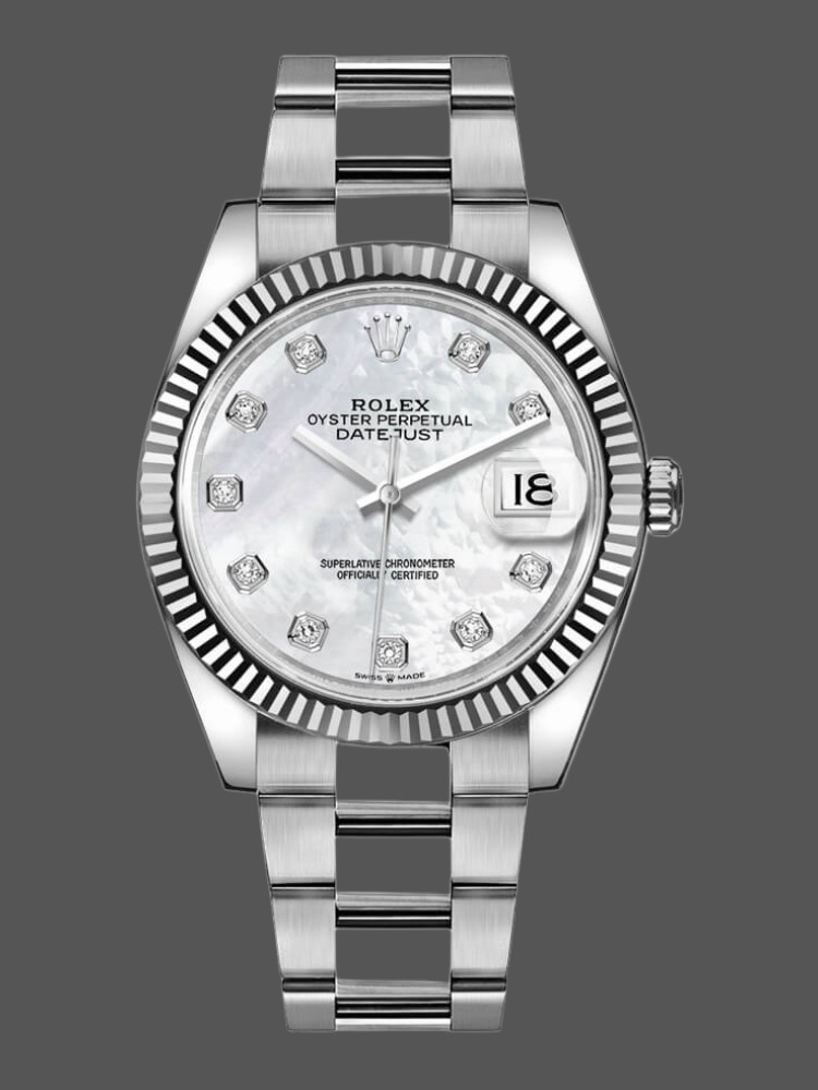 Rolex Datejust 126334 Fluted Bezel White MOP Dial 41MM Mens Replica Watch
