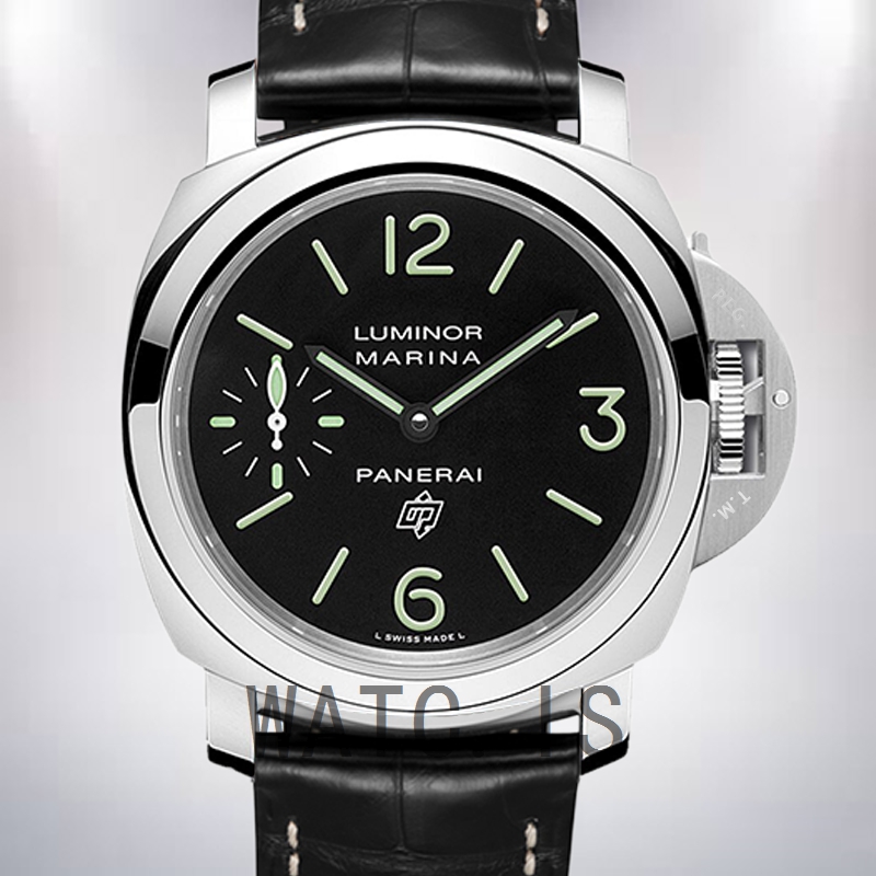 Panerai Luminor Marina 44mm PAM01005-001 Men's Black Dial Leather Strap