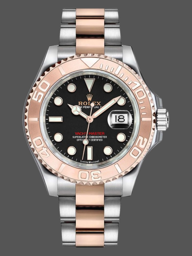 Rolex Yacht-Master 126621 EverRose Gold Black Dial 40MM Mens Replica Watch