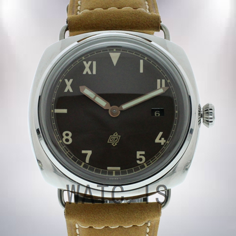 Panerai Radiomir 47mm Men's PAM00424 Leather Strap Silver-tone