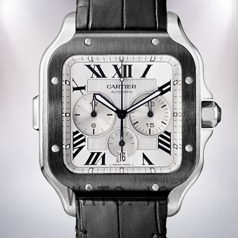 Cartier Santos WSSA0017 43mm Men's Leather Strap Automatic
