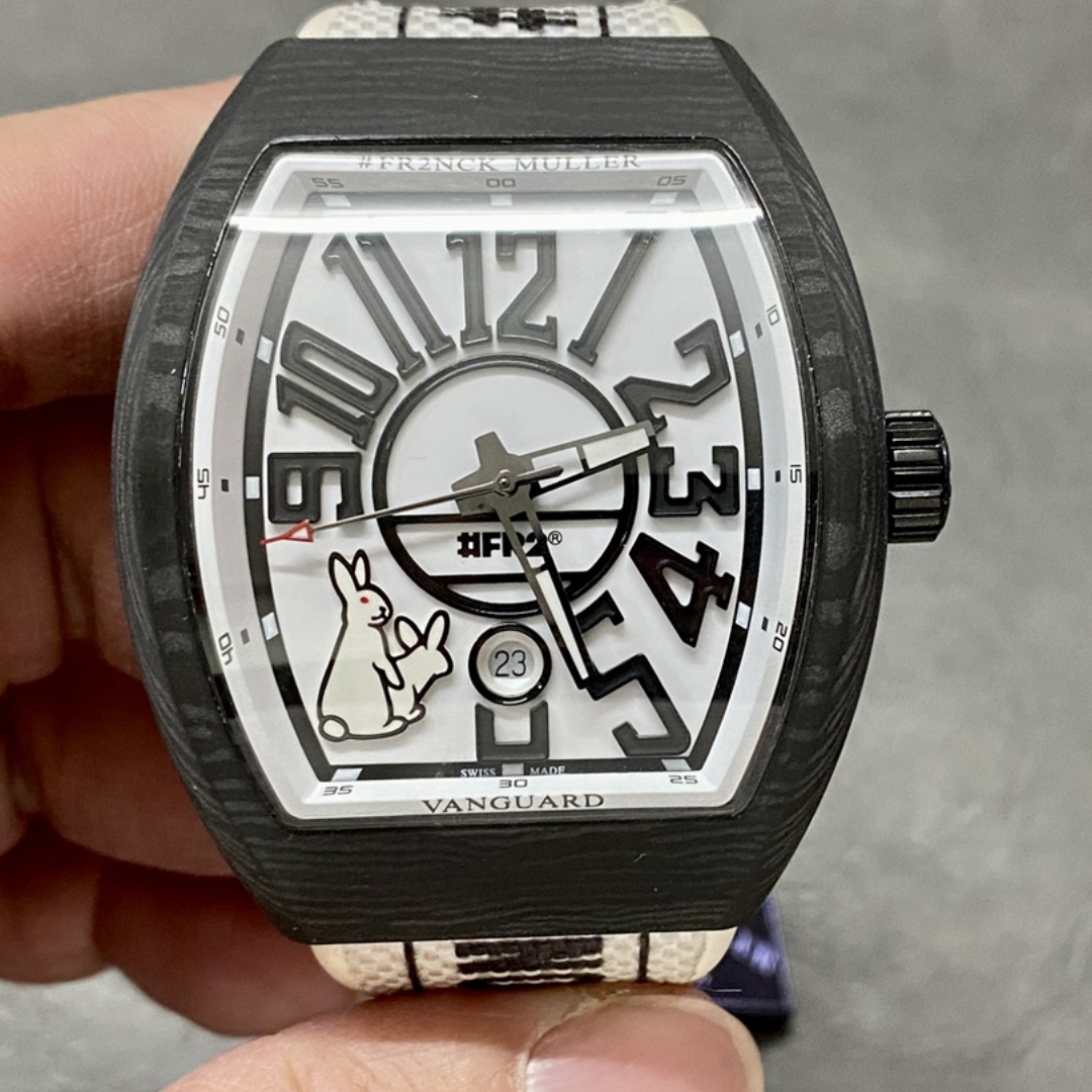 Franck Muller V45 Carbon Fiber Case White Dial