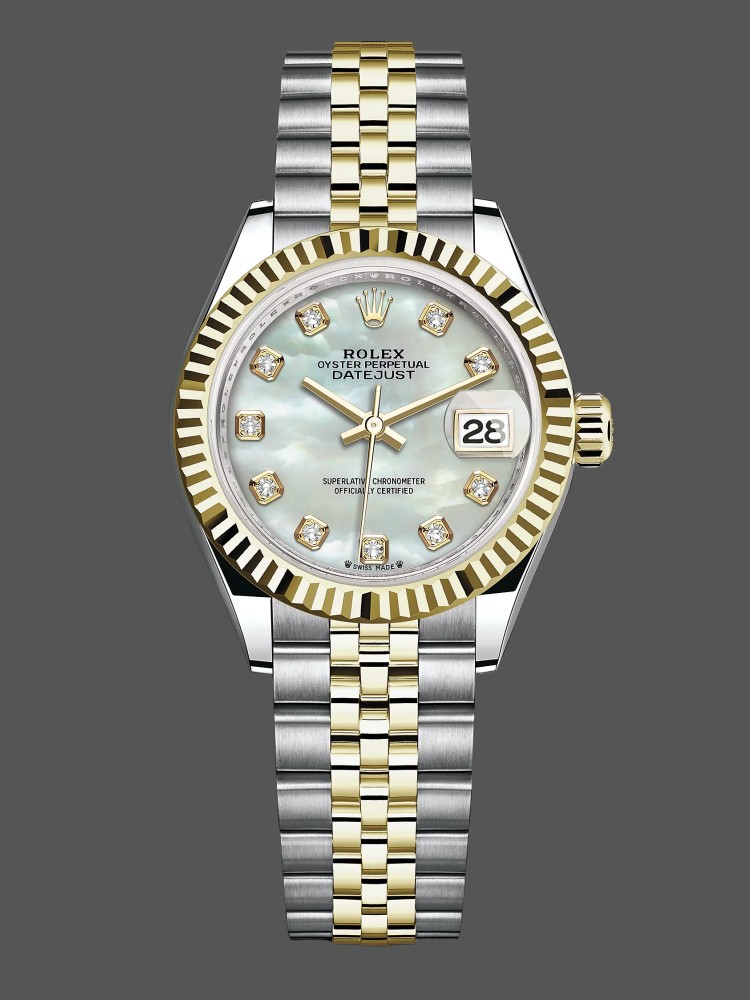 Rolex Datejust 279173 Mother Of Pearl Diamond Dial Fluted Bezel 28mm Lady Replica Watch