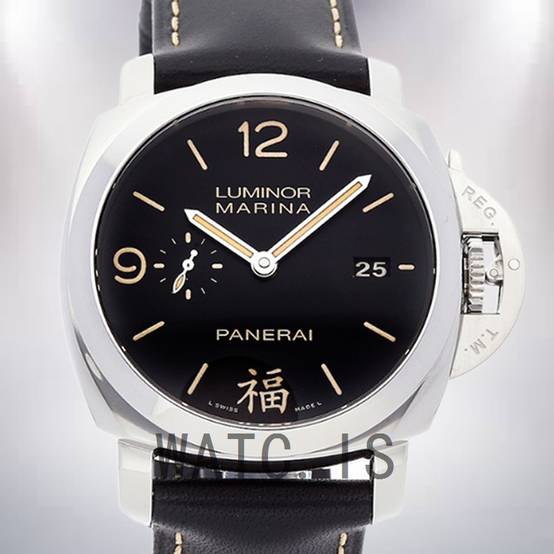 Panerai Luminor Marina 44mm PAM00498 Men's Black Dial Leather Strap