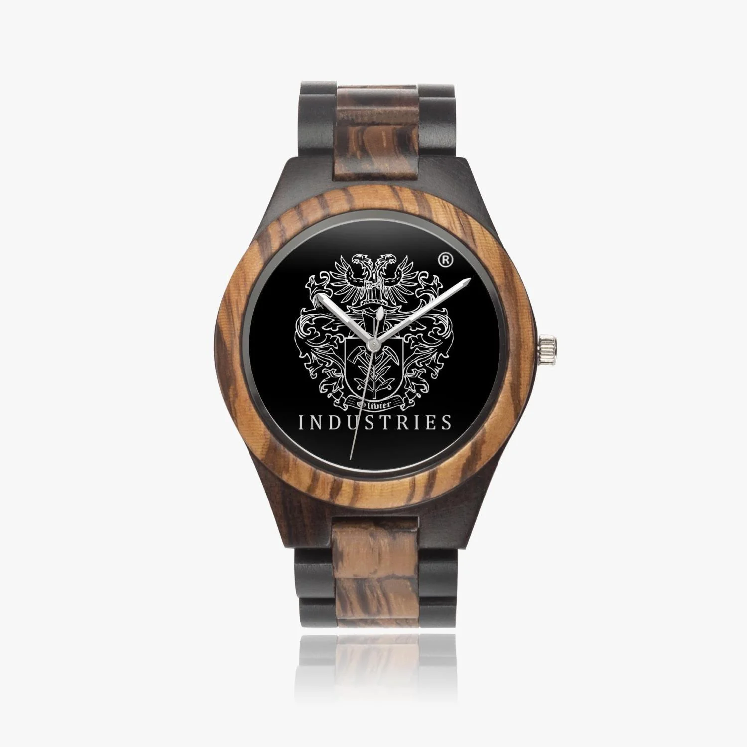 Olivier Industries ® Logo on Contrast Wooden Watch