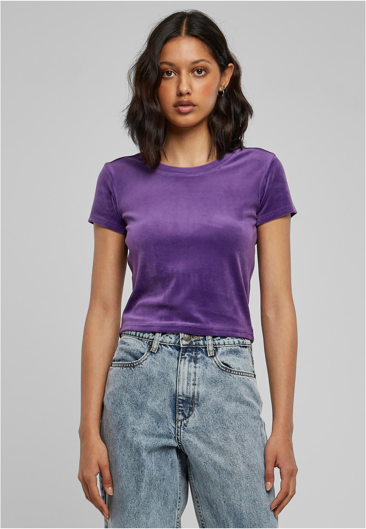 Ladies Short Velvet Tee