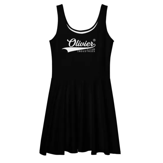 Olivier Industries ® Japanese style registred Brand Logo on black Skater Dress