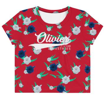 Olivier Industries ® Flower Handmade Allover-Crop-T-Shirt