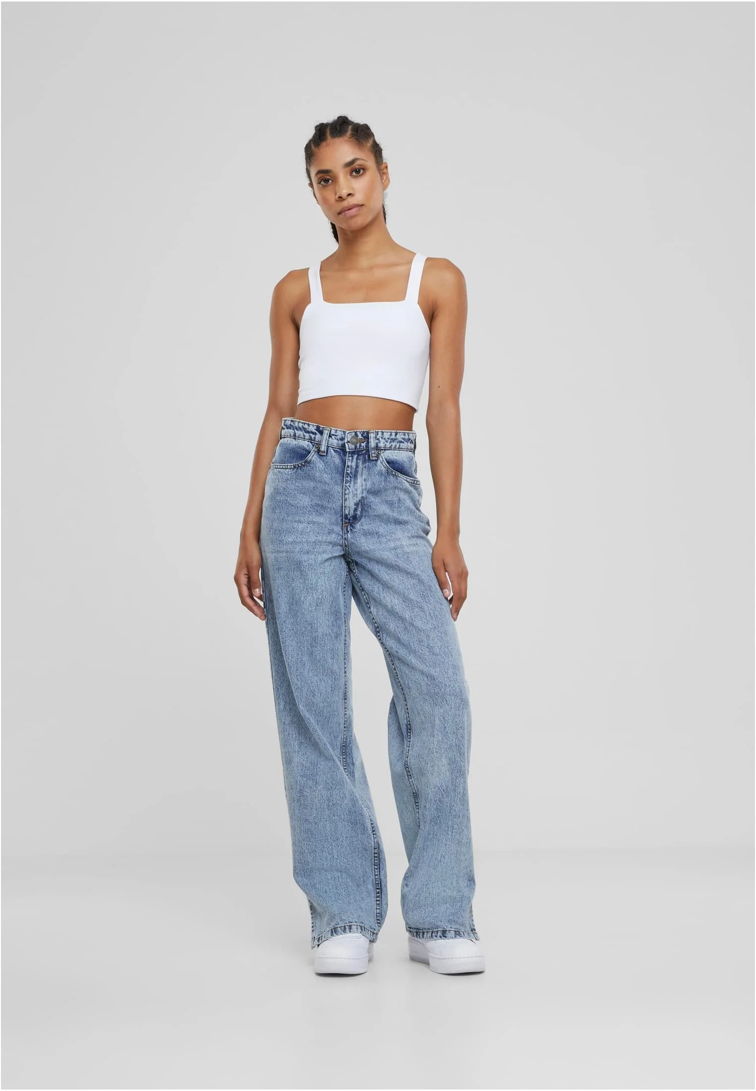 Ladies Wide Leg Slit Denim