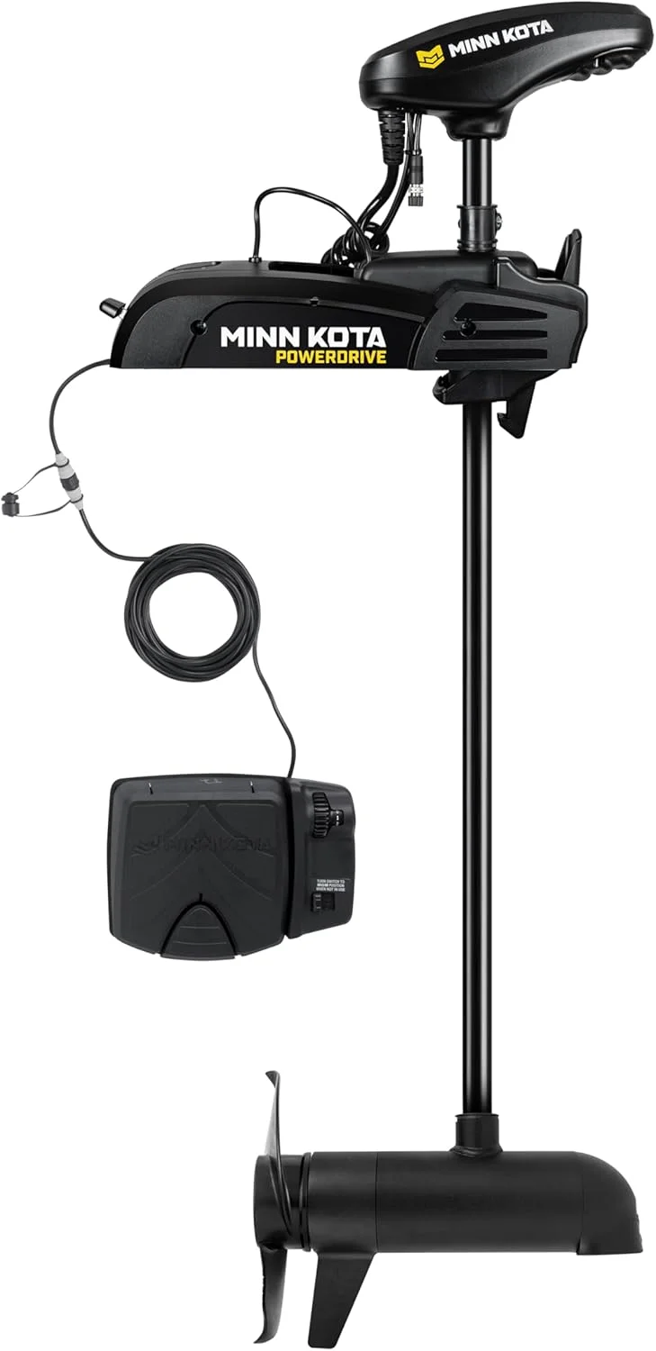 Minn Kota 1358450 PowerDrive Bow-Mount Trolling Motor with Dual Spectrum Chirp Sonar, Foot Pedal, 55 Lb. Thrust, 54 in. Shaft, Freshwater