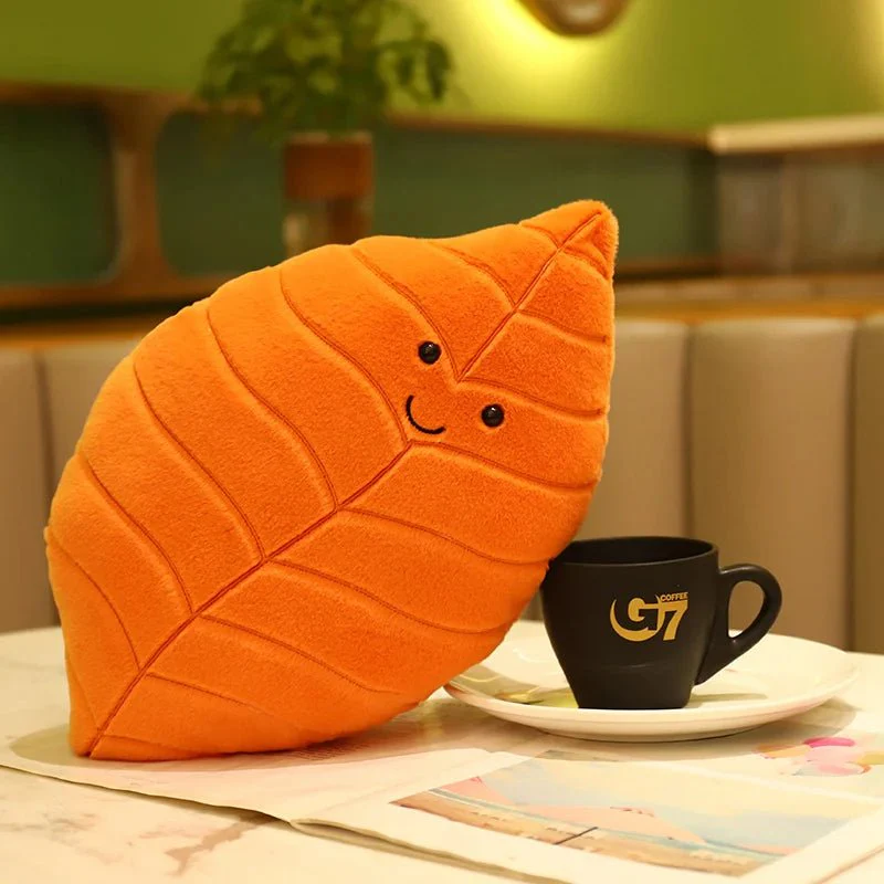 Kawaii Plush Maple Leaf Pillow – Soft Maple & Ginkgo Stuffed Toys for Cozy Room Decor, Holiday Charm, and Perfect Party Gifts