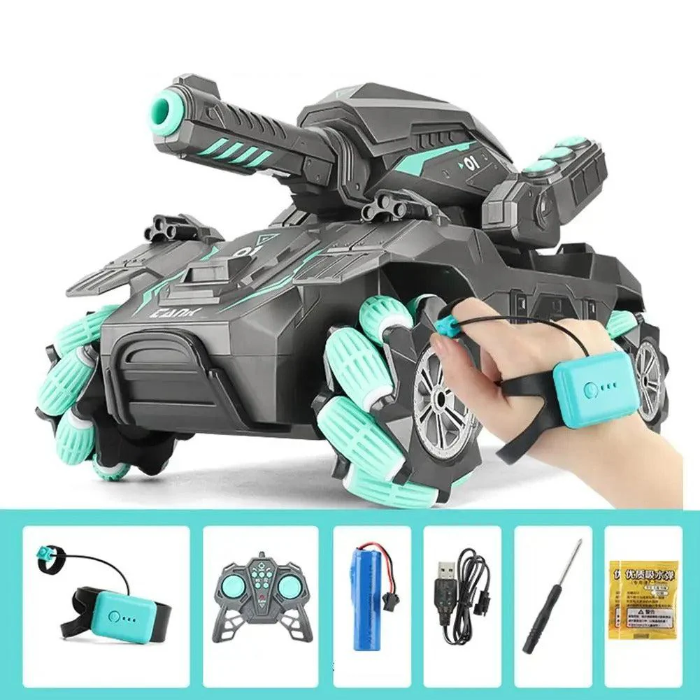 Gesture-Controlled RC Tank That Shoots - Children's Remote-Control Car with Water Bomb Launcher and Gesture Sensing