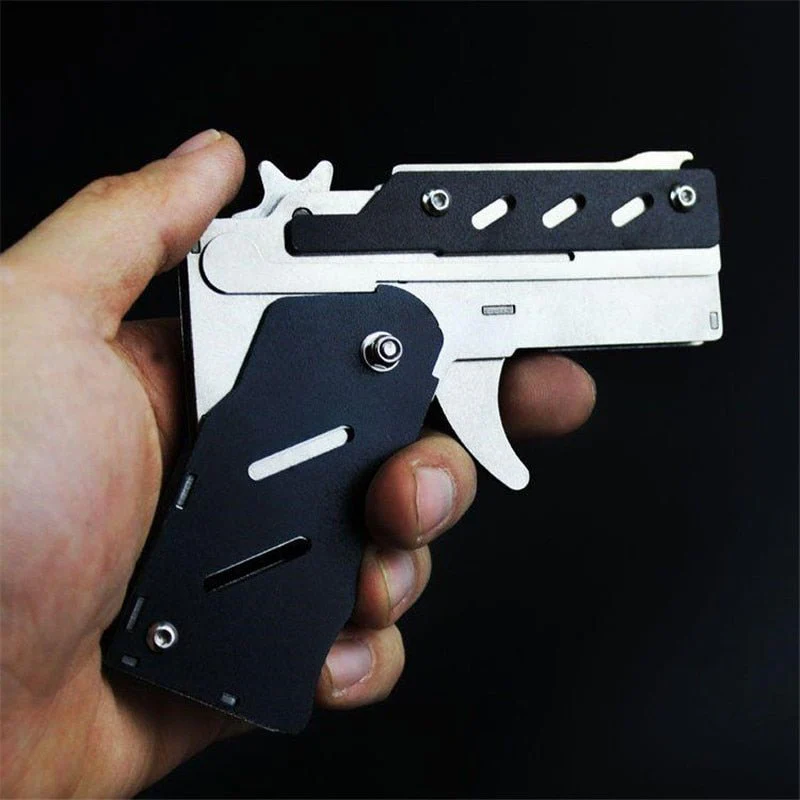 Rubber Band Toy Gun with Keychain - Outdoor Shooting Game for Kids & Adults