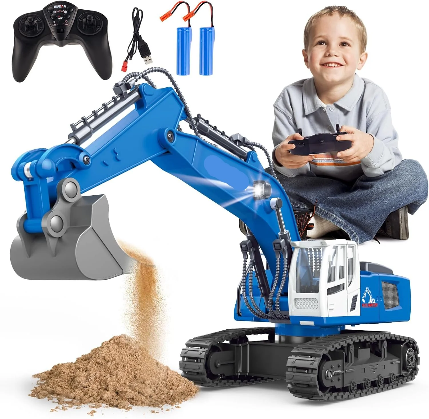 RC Excavator Toy - Gesture-Sensing & Remote Control Excavator Toy Perfect Birthday Gift for Boys Aged 4 & Up