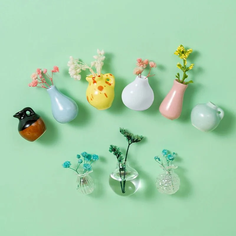 Mini Ceramic Vase Fridge Magnet – Adorable DIY Porcelain Planter for a Touch of Greenery in Your Kitchen